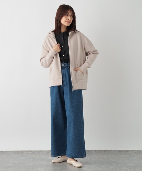 FOUND GOOD(ファウンドグッド)の「パールペプラムシャツLS(シャツ/ブラウス・レディース・ブルー系/ホワイト系5/ブラック・L/M/S)」の11枚目の写真