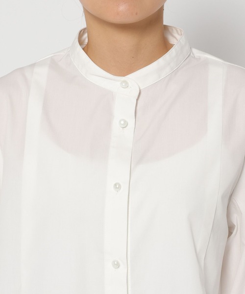 FOUND GOOD(ファウンドグッド)の「パールペプラムシャツLS(シャツ/ブラウス・レディース・ブルー系/ホワイト系5/ブラック・L/M/S)」の17枚目の写真