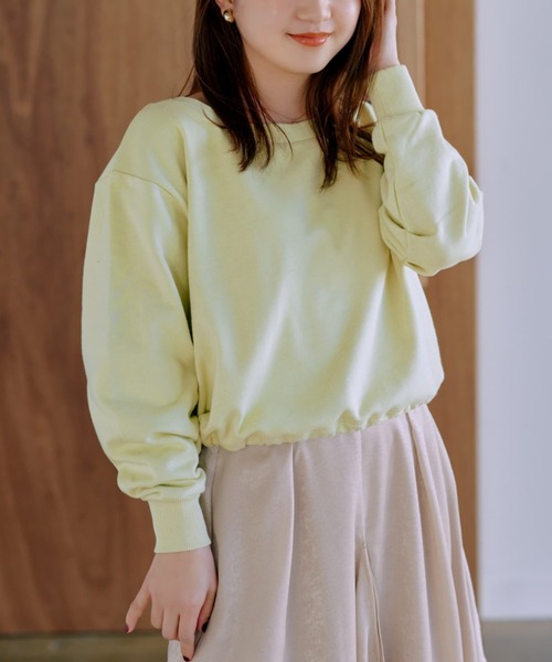 COHINA(コヒナ)の「ボートネックドロストスウェット 【低身長・小柄女性】(スウェット・レディース・グレー/ピンク/イエロー/ベージュ・ONE SIZE)」の3枚目の写真