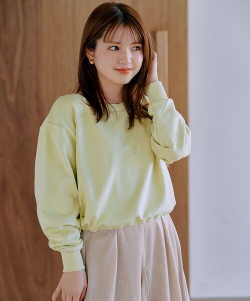 COHINA(コヒナ)の「ボートネックドロストスウェット 【低身長・小柄女性】(スウェット・レディース・グレー/ピンク/イエロー/ベージュ・ONE SIZE)」の19枚目の写真