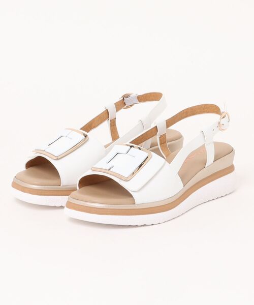 inter-chaussures（インターショシュール）の「【INTER-CHAUSSURES】バックルウエッジバックバンドサンダル(I52100)（サンダル・レディース・ブラック/シルバー/ホワイト・35/36/37/38/39）」の12枚目の写真
