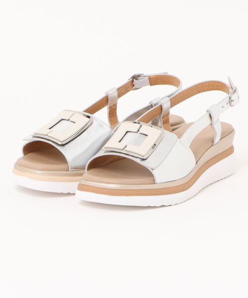 inter-chaussures（インターショシュール）の「【INTER-CHAUSSURES】バックルウエッジバックバンドサンダル(I52100)（サンダル・レディース・ブラック/シルバー/ホワイト・35/36/37/38/39）」の7枚目の写真