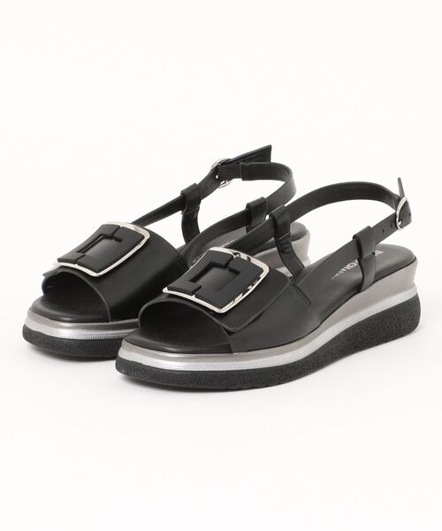 inter-chaussures（インターショシュール）の「【INTER-CHAUSSURES】バックルウエッジバックバンドサンダル(I52100)（サンダル・レディース・ブラック/シルバー/ホワイト・35/36/37/38/39）」の9枚目の写真