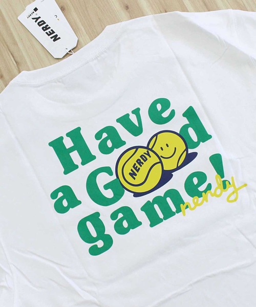 NERDY(ノルディ)の「NERDY ハヴァグッドゲーム 半袖Tシャツ HAVE A GOOD GAME S/S T-SHIRT(Tシャツ/カットソー・メンズ・ホワイト/グリーン・M/L)」の13枚目の写真
