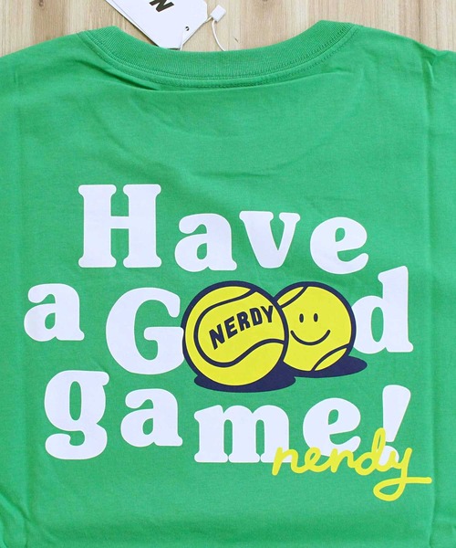 NERDY(ノルディ)の「NERDY ハヴァグッドゲーム 半袖Tシャツ HAVE A GOOD GAME S/S T-SHIRT(Tシャツ/カットソー・メンズ・ホワイト/グリーン・M/L)」の4枚目の写真
