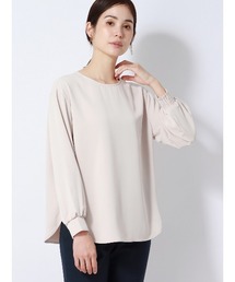 PERFORMANCE BLOUSE ラウンドネックブラウス 8分袖 ウォッシャブル UVカット 無地