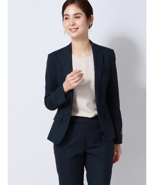 SUIT SQUARE(スーツスクエア)の「PERFORMANCE BLOUSE ラウンドネックブラウス 8分袖 ウォッシャブル UVカット 無地(シャツ/ブラウス・レディース・ネイビー系/ホワイト系/ベージュ系・40(11号)/38(9号))」の4枚目の写真