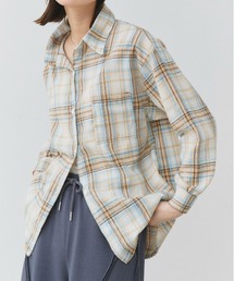 ポケット付き チェックシャツ