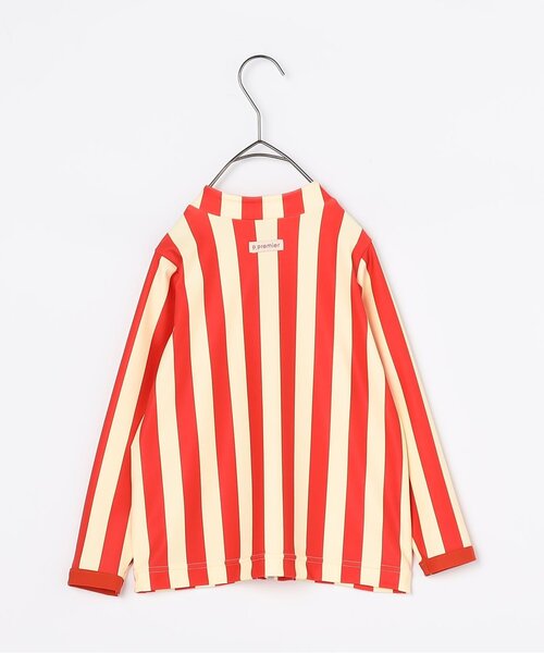 p.premier（ピードットプルミエ）の「【ジュニア対応】ストライプハーフジップラッシュガード（ラッシュガード・キッズ・ミント/イエロー/レッド・80/90/100/110/120/130/140）」の9枚目の写真