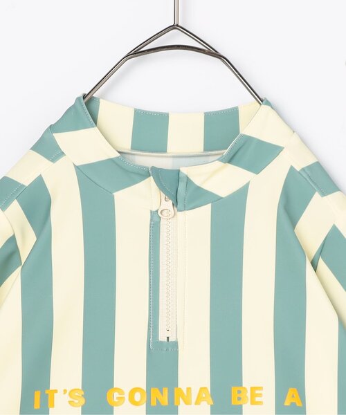 p.premier（ピードットプルミエ）の「【ジュニア対応】ストライプハーフジップラッシュガード（ラッシュガード・キッズ・ミント/イエロー/レッド・80/90/100/110/120/130/140）」の11枚目の写真