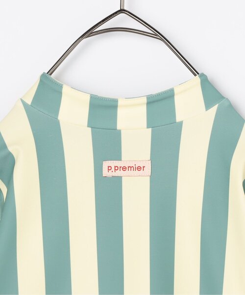p.premier（ピードットプルミエ）の「【ジュニア対応】ストライプハーフジップラッシュガード（ラッシュガード・キッズ・ミント/イエロー/レッド・80/90/100/110/120/130/140）」の12枚目の写真