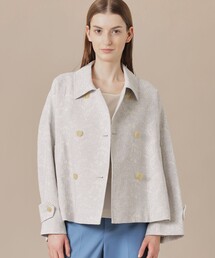 MACKINTOSH LONDON（マッキントッシュ ロンドン）の「【婦人画報掲載】【BIBURY FLOWER】【FYVIE/フィビー】バイブリーフラワージャカードショートコート（トレンチコート・レディース）」