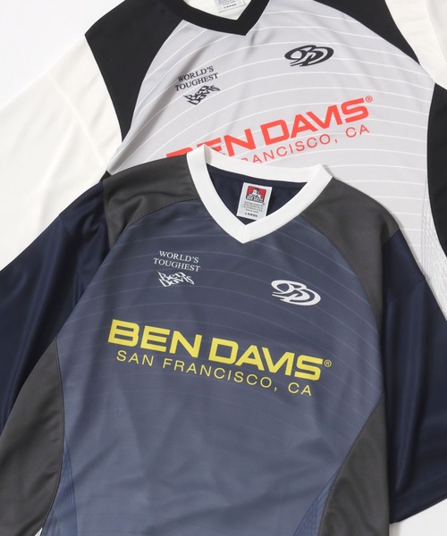 BEN DAVIS(ベンデイビス)の「BEN DAVIS/ベンデイビス BD GAME SHIRT TOP/オーバーサイズ メッシュ ブロークコア ゲームシャツ ユニフォームデザイン ロゴ ワンポイント 半袖Tシャツ/レディース メンズ(Tシャツ/カットソー・メンズ・ホワイト/ブラック/ネイビー・L/M/XL)」の1枚目の写真