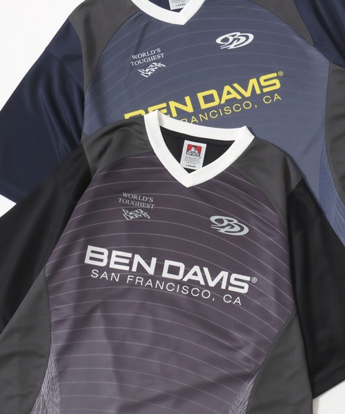 BEN DAVIS(ベンデイビス)の「BEN DAVIS/ベンデイビス BD GAME SHIRT TOP/オーバーサイズ メッシュ ブロークコア ゲームシャツ ユニフォームデザイン ロゴ ワンポイント 半袖Tシャツ/レディース メンズ(Tシャツ/カットソー・メンズ・ホワイト/ブラック/ネイビー・L/M/XL)」の3枚目の写真
