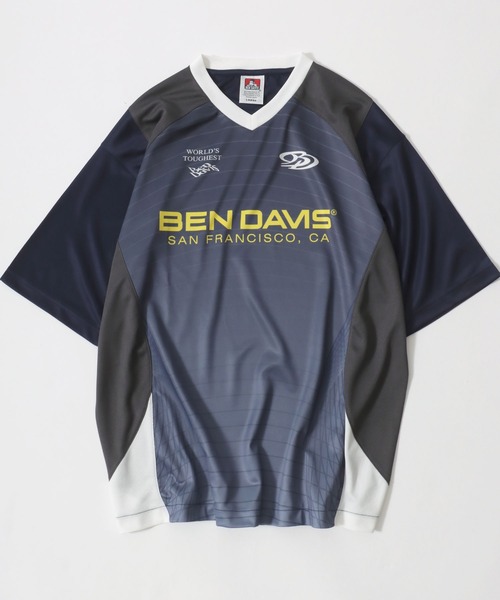 BEN DAVIS(ベンデイビス)の「BEN DAVIS/ベンデイビス BD GAME SHIRT TOP/オーバーサイズ メッシュ ブロークコア ゲームシャツ ユニフォームデザイン ロゴ ワンポイント 半袖Tシャツ/レディース メンズ(Tシャツ/カットソー・メンズ・ホワイト/ブラック/ネイビー・L/M/XL)」の8枚目の写真