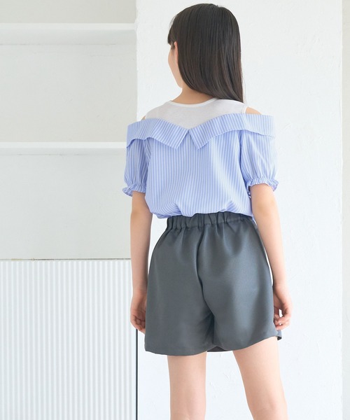 coca（coca）（コカ）の「キッズ　タンクドッキング肩あきブラウス（シャツ/ブラウス・キッズ・チャコール/ブルー・150/120/130/140）」の8枚目の写真