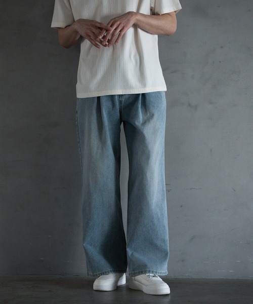 RATTLE TRAP(ラトルトラップ)の「【WEB限定】DENIM BAGGY WIDE PANTS/ルーズフィット/バギーデニムパンツ(デニムパンツ・メンズ・ブラック/ブルー・M/L)」の2枚目の写真