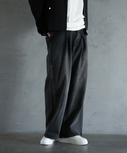 RATTLE TRAP(ラトルトラップ)の「【WEB限定】DENIM BAGGY WIDE PANTS/ルーズフィット/バギーデニムパンツ(デニムパンツ・メンズ・ブラック/ブルー・M/L)」の8枚目の写真