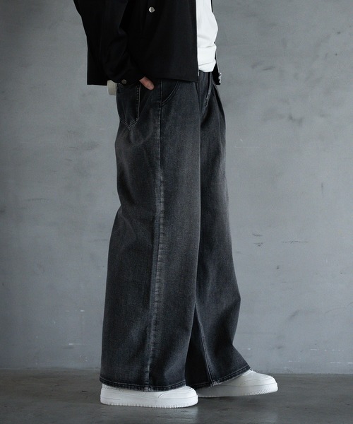 RATTLE TRAP(ラトルトラップ)の「【WEB限定】DENIM BAGGY WIDE PANTS/ルーズフィット/バギーデニムパンツ(デニムパンツ・メンズ・ブラック/ブルー・M/L)」の9枚目の写真