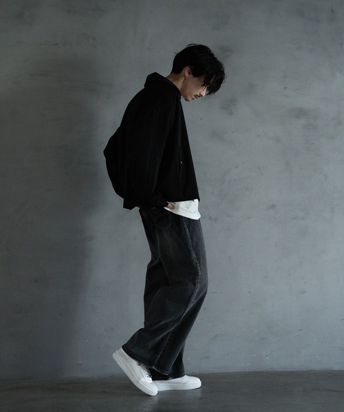 RATTLE TRAP(ラトルトラップ)の「【WEB限定】DENIM BAGGY WIDE PANTS/ルーズフィット/バギーデニムパンツ(デニムパンツ・メンズ・ブラック/ブルー・M/L)」の6枚目の写真