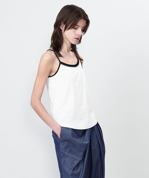 タンクトップ ノースリーブ 「ASTRAET」コットン フライス トリム タンクトップ レディース セール】＜ASTRAET＞コットン フライス トリム タンクトップ