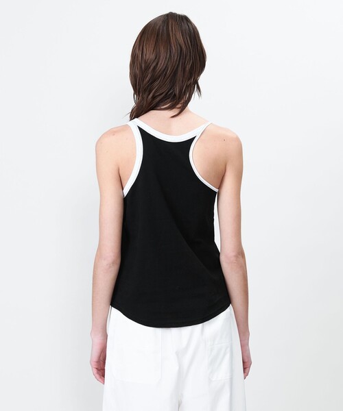 ASTRAET(アストラット)の「<ASTRAET>コットン フライス トリム タンクトップ(タンクトップ・レディース・ホワイト/ブラック・FREE)」の8枚目の写真