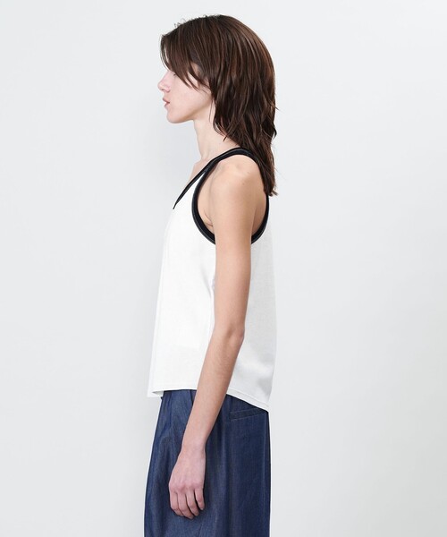 ASTRAET(アストラット)の「<ASTRAET>コットン フライス トリム タンクトップ(タンクトップ・レディース・ホワイト/ブラック・FREE)」の12枚目の写真