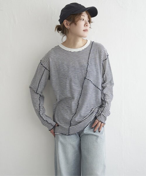 T.Aoページ セール】オーバーサイズダメージロゴ刺繍カットソー【UNISEX