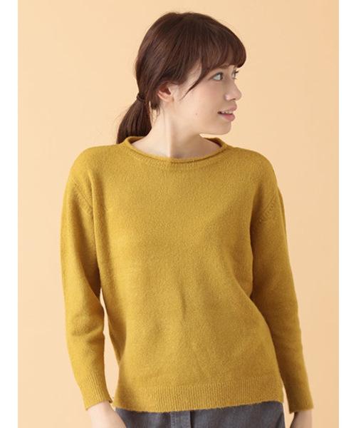 Green　Parks（グリーンパークス）の「・Uｸﾙｰﾈｯｸﾆｯﾄﾌﾟﾙｵｰﾊﾞｰ（ニット/セーター・レディース・アイボリー/サックスブルー/杢グレー/イエロー/ネイビー・FREE）」の5枚目の写真