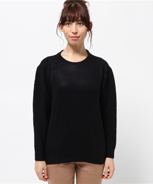 Green　Parks（グリーンパークス）の「・Uｸﾙｰﾈｯｸﾆｯﾄﾌﾟﾙｵｰﾊﾞｰ（ニット/セーター・レディース・アイボリー/サックスブルー/杢グレー/イエロー/ネイビー・FREE）」の6枚目の写真