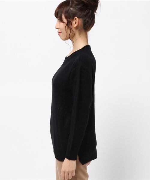 Green　Parks（グリーンパークス）の「・Uｸﾙｰﾈｯｸﾆｯﾄﾌﾟﾙｵｰﾊﾞｰ（ニット/セーター・レディース・アイボリー/サックスブルー/杢グレー/イエロー/ネイビー・FREE）」の7枚目の写真