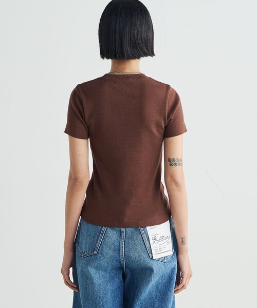 EDITION（エディション）の「コットンフライス Tシャツ（Tシャツ/カットソー・レディース・ホワイト/ダークブラウン/ライトグレー/ブラック・34/36）」の8枚目の写真