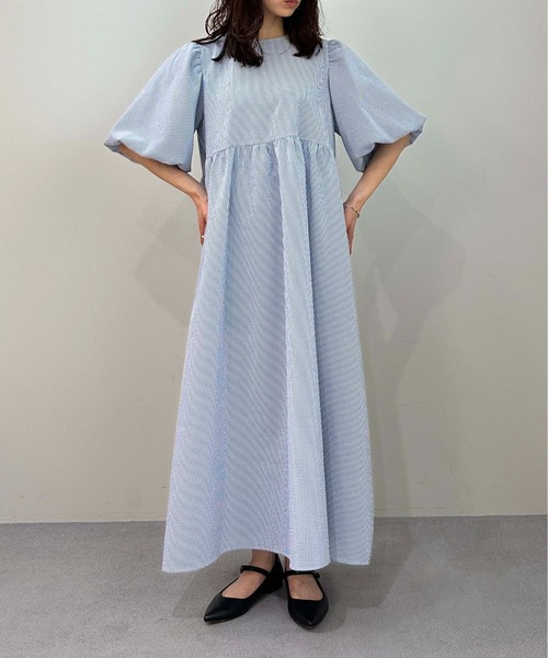 1chaku.（イッチャク）の「ハイウエスト切替えパフワンピース（ワンピース・レディース・ブラック/ネイビー/ブルー系その他・マルチサイズ）」の3枚目の写真