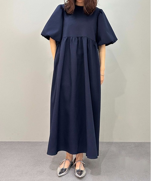 1chaku.（イッチャク）の「ハイウエスト切替えパフワンピース（ワンピース・レディース・ブラック/ネイビー/ブルー系その他・マルチサイズ）」の2枚目の写真