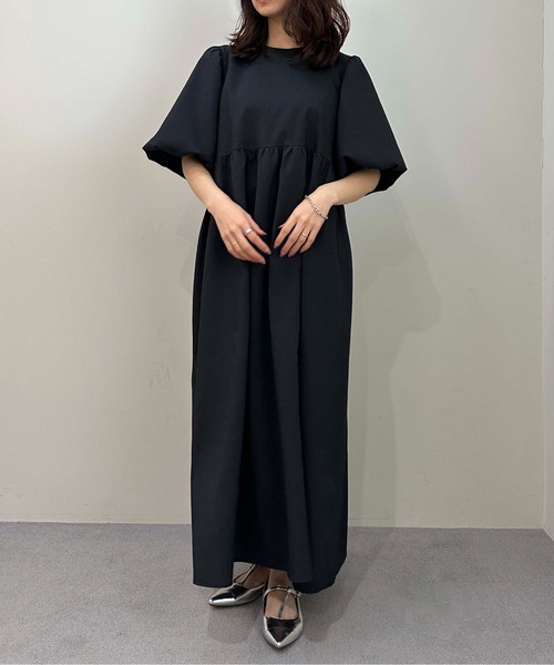 1chaku.（イッチャク）の「ハイウエスト切替えパフワンピース（ワンピース・レディース・ブラック/ネイビー/ブルー系その他・マルチサイズ）」の4枚目の写真