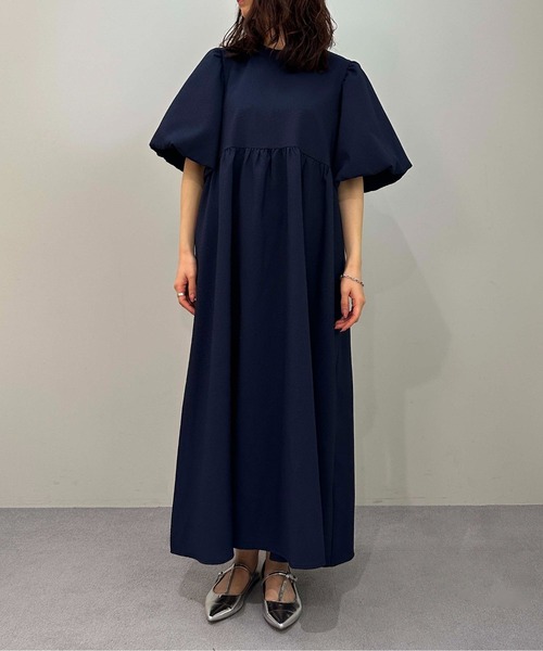 1chaku.（イッチャク）の「ハイウエスト切替えパフワンピース（ワンピース・レディース・ブラック/ネイビー/ブルー系その他・マルチサイズ）」の7枚目の写真