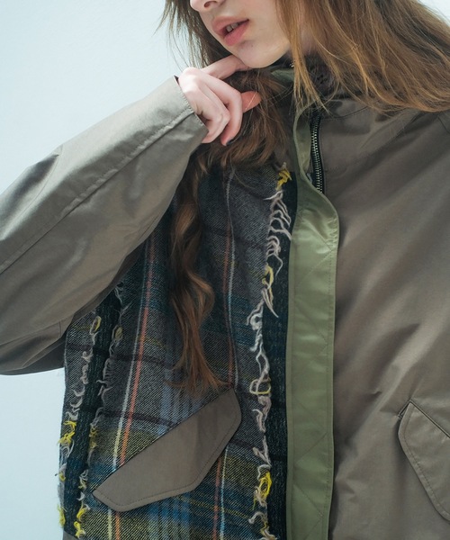 STOF（ストフ）の「WOOL MIX PULLOVER COAT（モッズコート・メンズ・ブラック/カーキ・S/M）」の4枚目の写真