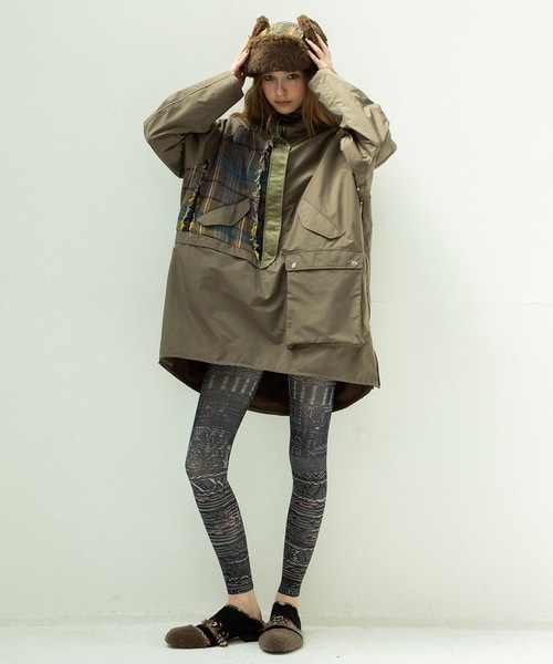 STOF（ストフ）の「WOOL MIX PULLOVER COAT（モッズコート・メンズ・ブラック/カーキ・S/M）」の9枚目の写真