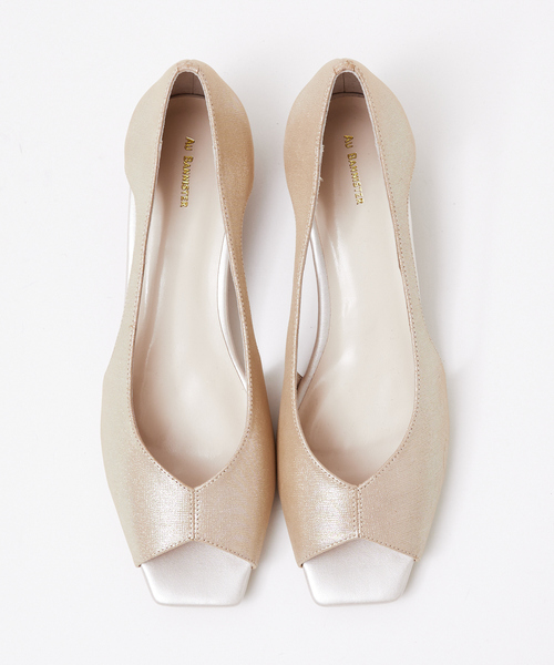 セール】バタフライカット スクエア オープントゥ パンプス