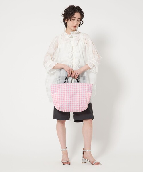 NOMADIS（ノマディス）の「【別注】＜NOMADIS＞SAC2 チェック トートバッグ-united LOVE project 2025（トートバッグ・レディース・ワインレッド/クリーム・FREE）」の14枚目の写真