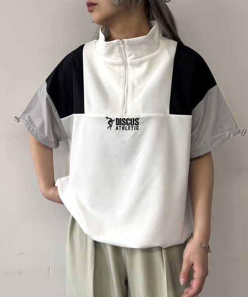 DISCUS(ディスカス)の「【DISCUS】ドッキングハーフジップ(Tシャツ/カットソー・レディース・ネイビー/その他1/その他2・FREE)」の3枚目の写真