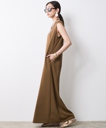 CHIC STYLE | ノースリーブAラインロングワンピース＜大きいサイズ有＞（もっとロング丈）シックスタイル(ワンピース)
