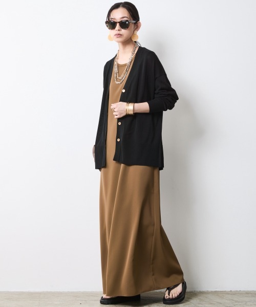 CHIC STYLE（シックスタイル）の「ノースリーブAラインロングワンピース＜大きいサイズ有＞（もっとロング丈）シックスタイル（ワンピース・レディース・ブラック/オリーブ・3L/L/M/5L/4L/LL）」の13枚目の写真