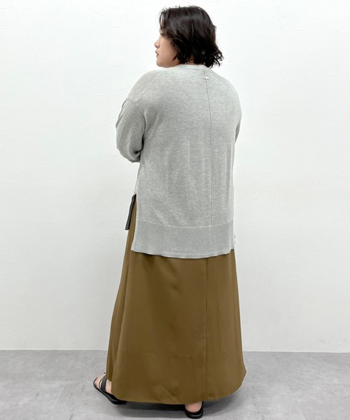 CHIC STYLE（シックスタイル）の「ノースリーブAラインロングワンピース＜大きいサイズ有＞（もっとロング丈）シックスタイル（ワンピース・レディース・ブラック/オリーブ・3L/L/M/5L/4L/LL）」の3枚目の写真