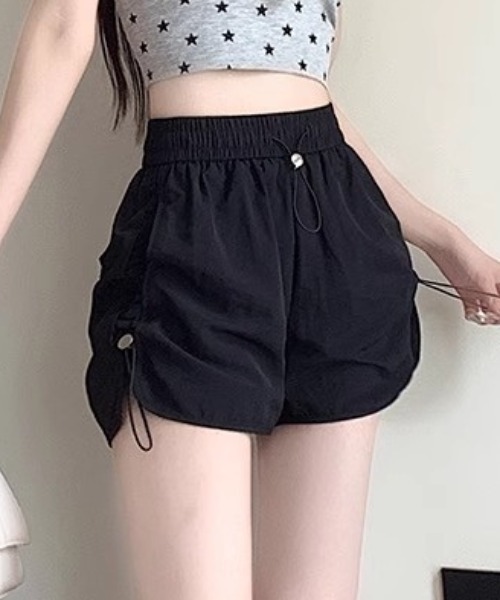 Teem Store(チームストア)の「ウエストドロストナイロンショートパンツ(その他パンツ・レディース・グレー/ブラック・M/L)」の5枚目の写真