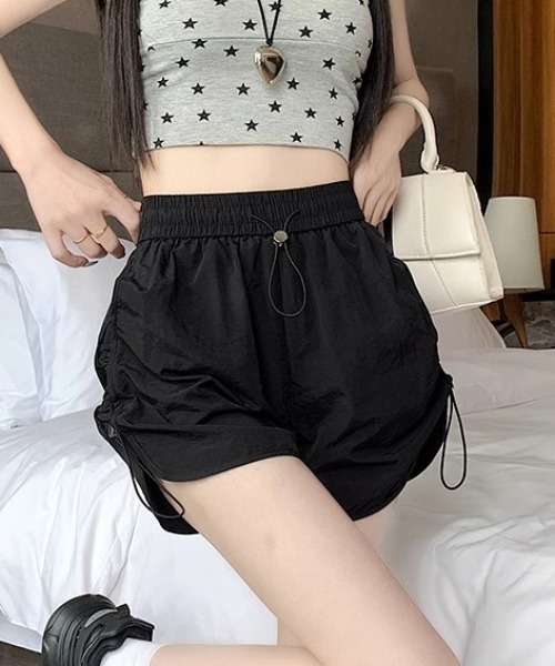 Teem Store(チームストア)の「ウエストドロストナイロンショートパンツ(その他パンツ・レディース・グレー/ブラック・M/L)」の7枚目の写真