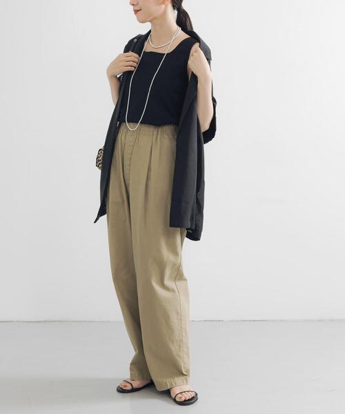 URBAN RESEARCH（アーバンリサーチ）の「スクエアネックタンクトップ（タンクトップ・レディース・ブラック/カーキ/ホワイト・FREE）」の7枚目の写真