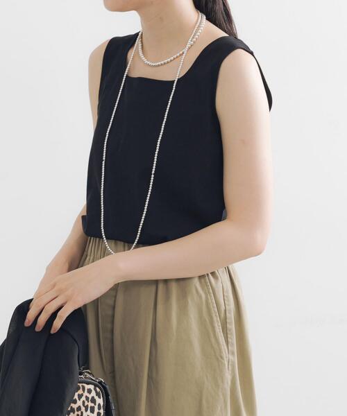URBAN RESEARCH（アーバンリサーチ）の「スクエアネックタンクトップ（タンクトップ・レディース・ブラック/カーキ/ホワイト・FREE）」の9枚目の写真