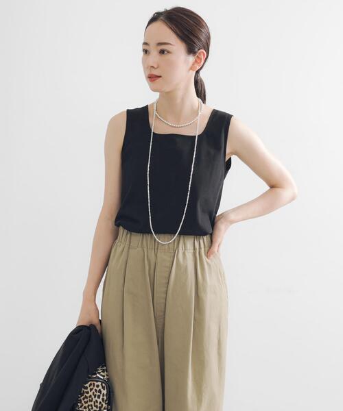 URBAN RESEARCH（アーバンリサーチ）の「スクエアネックタンクトップ（タンクトップ・レディース・ブラック/カーキ/ホワイト・FREE）」の10枚目の写真