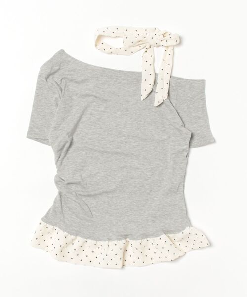 frunco(フランコ)の「ドットタイチョーカー付きTシャツ(Tシャツ/カットソー・レディース・ブルー/グレー/アイボリー/ブラック・FREE)」の21枚目の写真